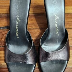 Athena Alexander Shiny Black Mules